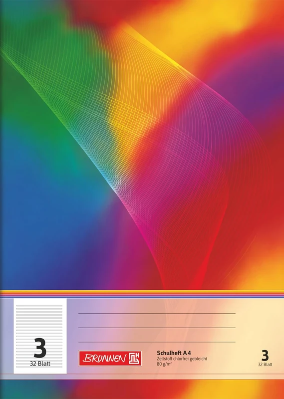 Brunnen 104430302 exercise book A4 (32 sheets, lined, line style 3, class 3)