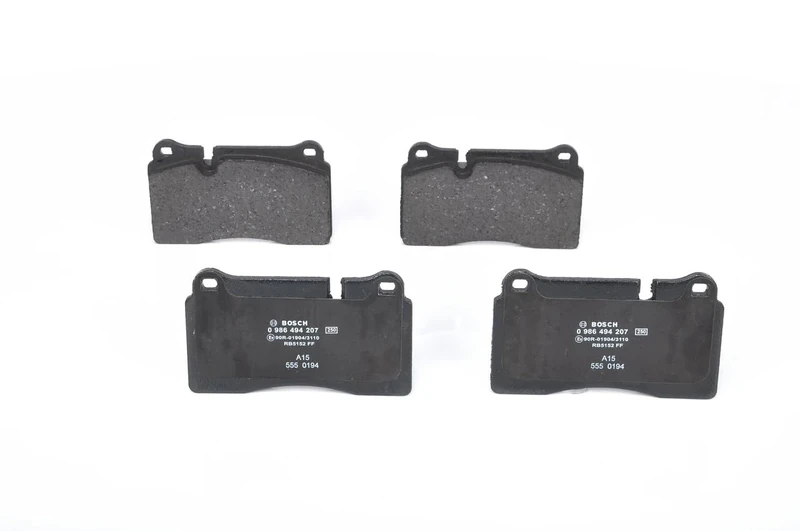 Bosch BP1143 - Brake Pads Car Front Axle - Bosch Quality - Reduced Noise and Dust - ECE-R90 Certified - Copper-Free - 1 Set of 4 Pads