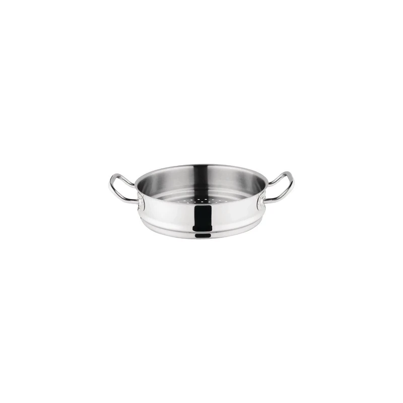 Vogue Tri Wall Steamer 280 mm, Stainless Steel & Aluminium - Induction Hob, Gas, Electric & Solid Top Compatible, GG034