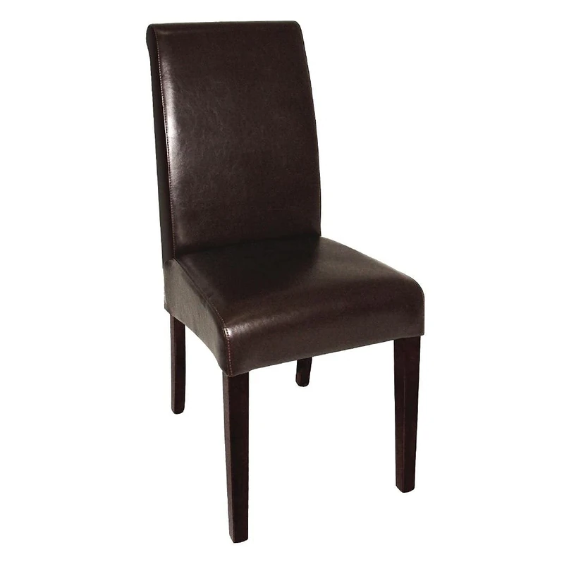 Bolero Curved Back Leather Chairs Dark Brown 510mm Restaurant Dining 2pc