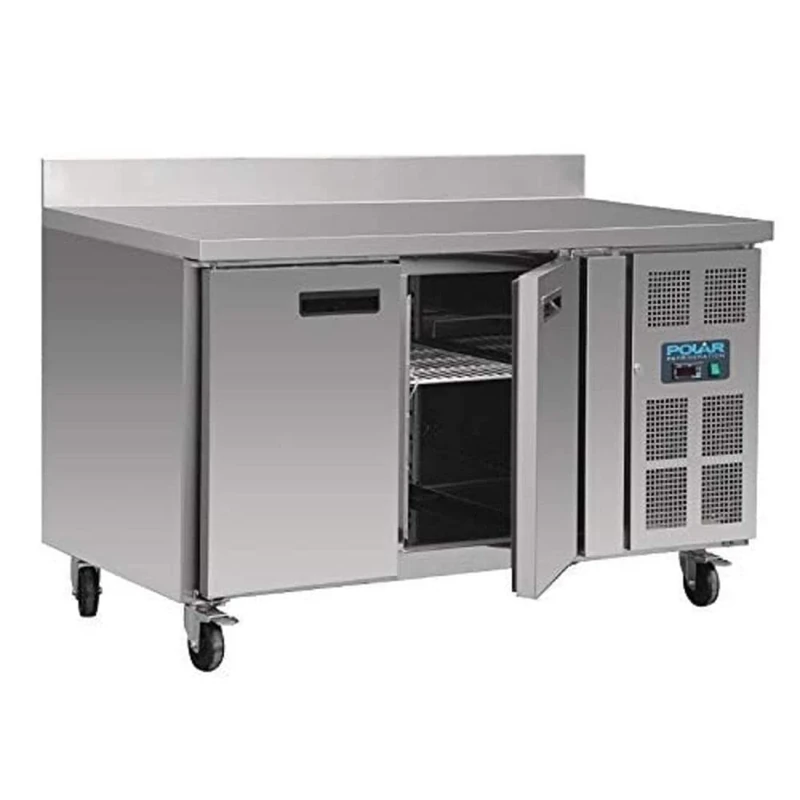 Polar Refrigeration U-Series 750W Double Door Counter Freezer with Upstand 282 Litre, Stainless Steel, -20°C to -10°C, 960(H)x1360(W)x700(D)mm, 2 Shelves, Energy Rating D | DL916