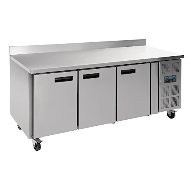 Polar Refrigeration U-Series 750W Triple Door Counter Freezer with Upstand 417 Litre, Stainless Steel, -20°C to -10°C, 960(H)x1795(W)x700(D)mm, 3 Shelves, Energy Rating D | DL917