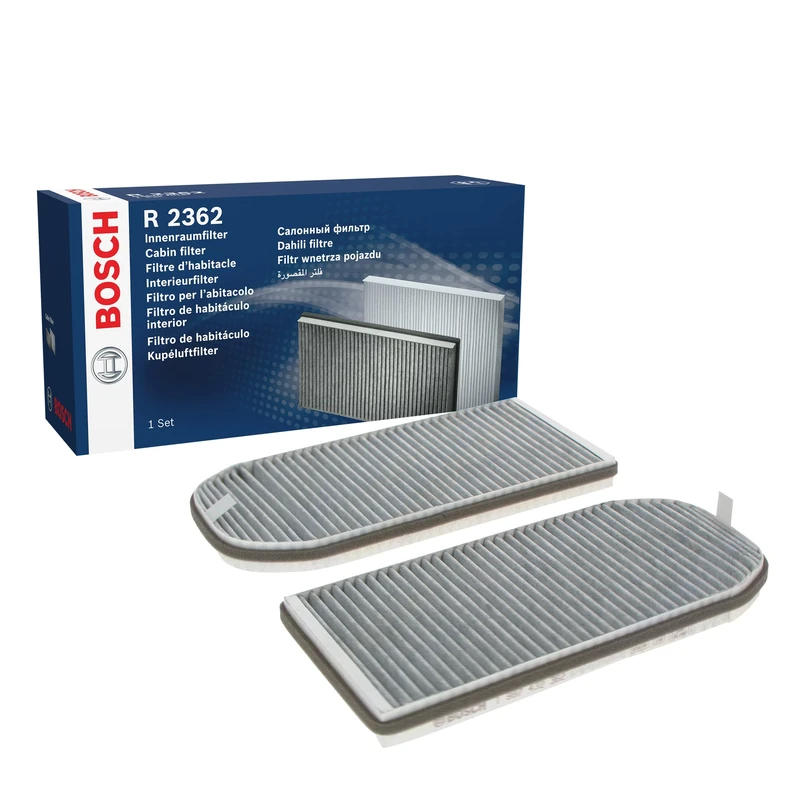 Bosch R2362 Activated Carbon Cabin Filter, Replacement Filters - Against Unpleasant Smells, Pollen and Dust for Cleaner Air Inside the Vehicle