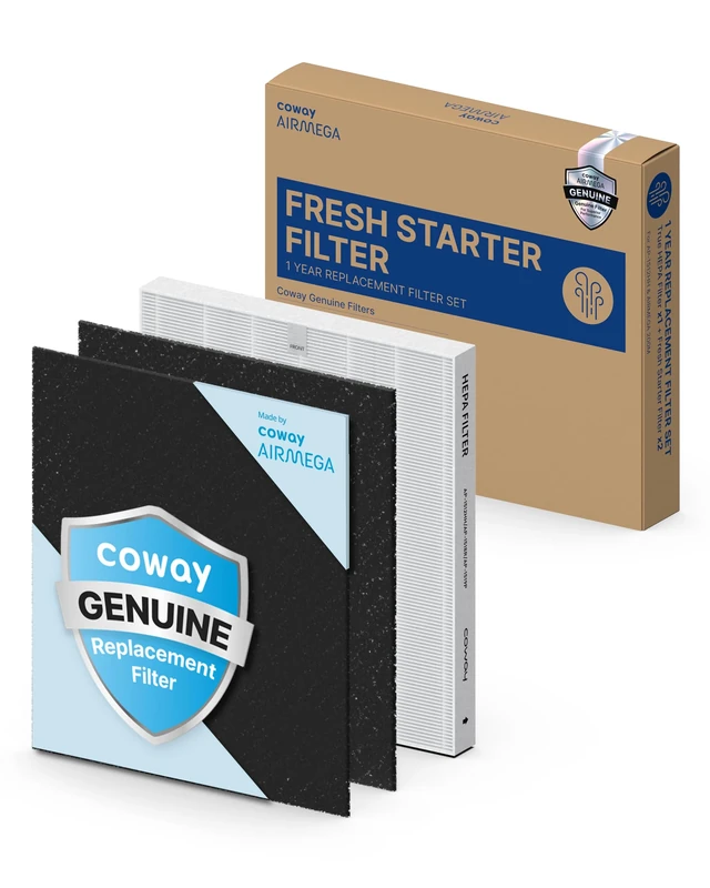 Coway Replacement Filter Set, Carbon, HEPA, White, 1 Count (Pack of 1)