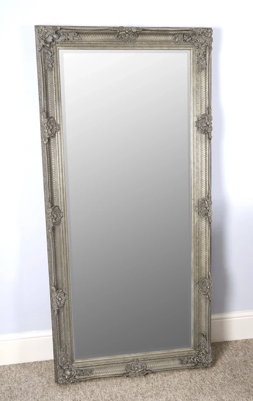 Barcelona Trading Vintagevibe Amelia Antique Style Silver Leaner/Floor Standing Full Length Large Mirror, 168x78,GL008-3