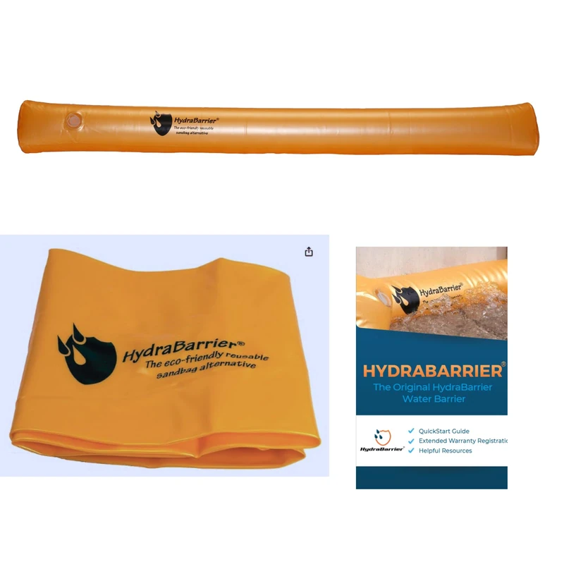 Watershed Innovations Best Sandbag Alternative Hydrabarrier Standard 4 Inch Height. Water Diversion Tubes that are Lightweight, Reusable, and Environmentally Friendly, 24 Foot Length, Orange - Image 1