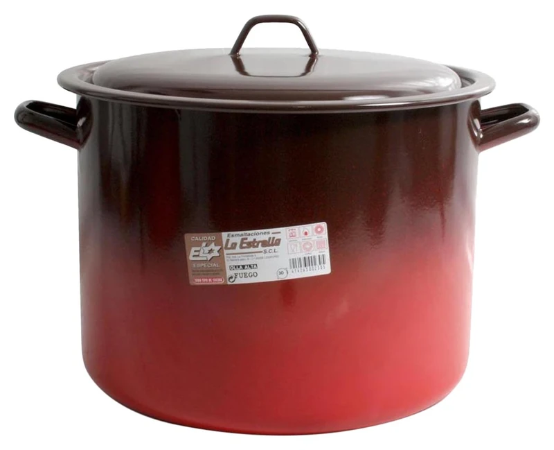 esmaltaciones The Star Fire – High pot with lid, 30 cm, 16 L - Image 1