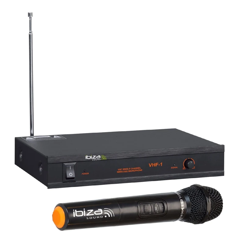 Ibiza - VHF1A - Wireless microphone system with 1 VHF microphone and 1 receiver - 1 channel 207.5MHz - Black
