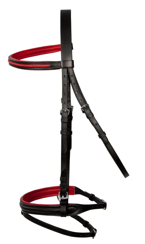 PFIFF Basicline Bridle, Black/Red Pony