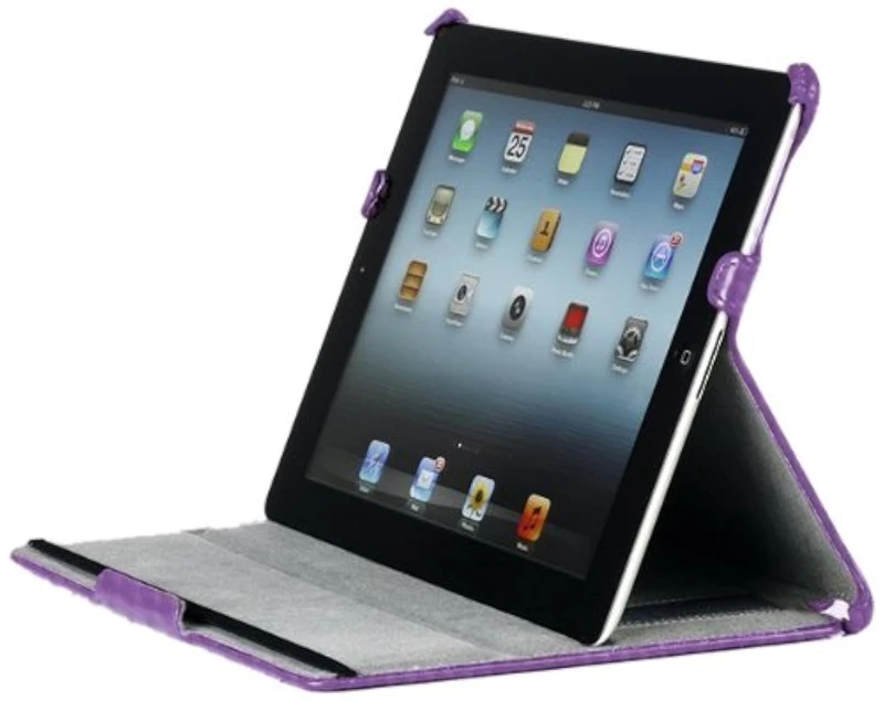 Prodigee iPad Mini Slim Folio Blazer Case Cover with elastic hand strap & Multi-Angle function, PURPLE - Image 1