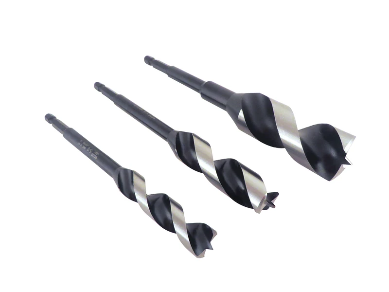 Wood Owl 00707 3 Piece Set OverDrive Fast Boring Ultra Smooth Auger Brad Point Boring Bits Containing the Following Sizes 5/8”, 3/4” and 1”