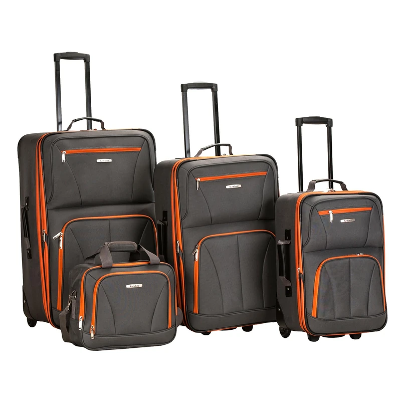 Rockland Luggage 4 Piece Set, Charcoal, One Size