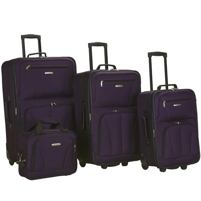 Rockland Luggage 4 Piece Set, Purple, One Size
