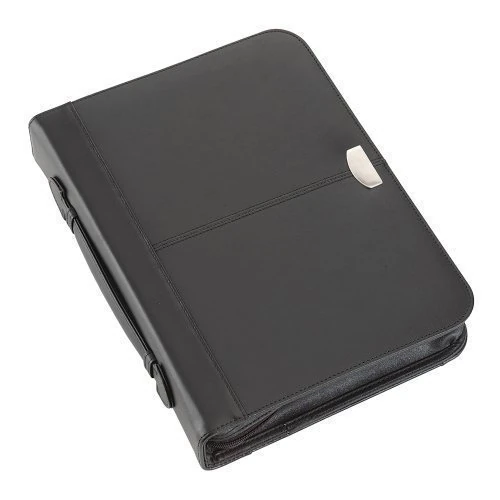 eBuyGB A4 Zipped Ring Binder Conference Meetings Business Work Folder, Black