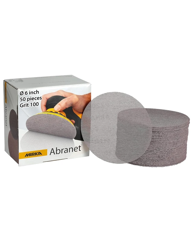 Mirka Abranet 9A-241-100 6 Inch 100 Grit Mesh Abrasive Dust Free Sanding Box of 50 Discs