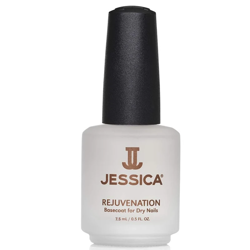 JESSICA Rejuvenation Base Coat, Nail Varnish for Dry Nails, Strengthens and Conditions, Enriched with Vitamin E, Aloe Vera, and Jojoba, 7.4ml