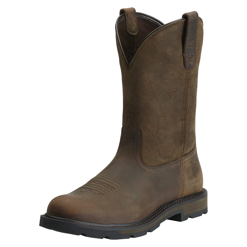 ARIAT Groundbreaker Round Toe Men’s, Wide Calf, Work Boots, Brown, 8.5 UK