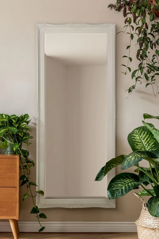 MirrorOutlet Large White Bevelled Full Length Dressing Wall Mirror 5Ft6 X 2Ft6 168cmX76cm, 168x76,XY083