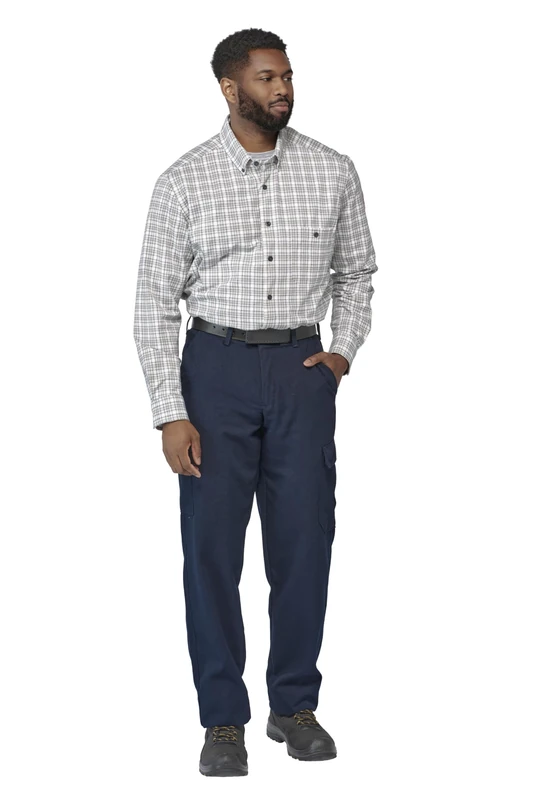 Bulwark FR Men's Lightweight FR Cargo Pant, Navy, 36W x 32L