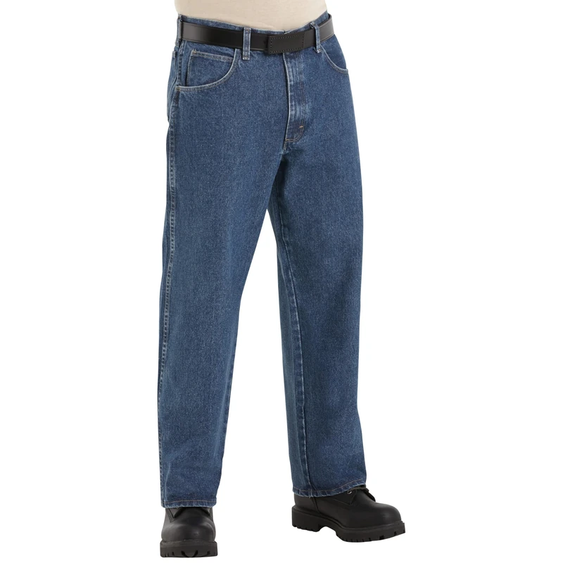 Bulwark Men's Flame-Resistant Relaxed-Fit Stone-Washed Jean, Stone-wash, 36W x 32L