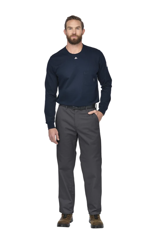 Bulwark FR Men's 9 Oz Twill Cotton Work Pant, Charcoal, 34W x 32L
