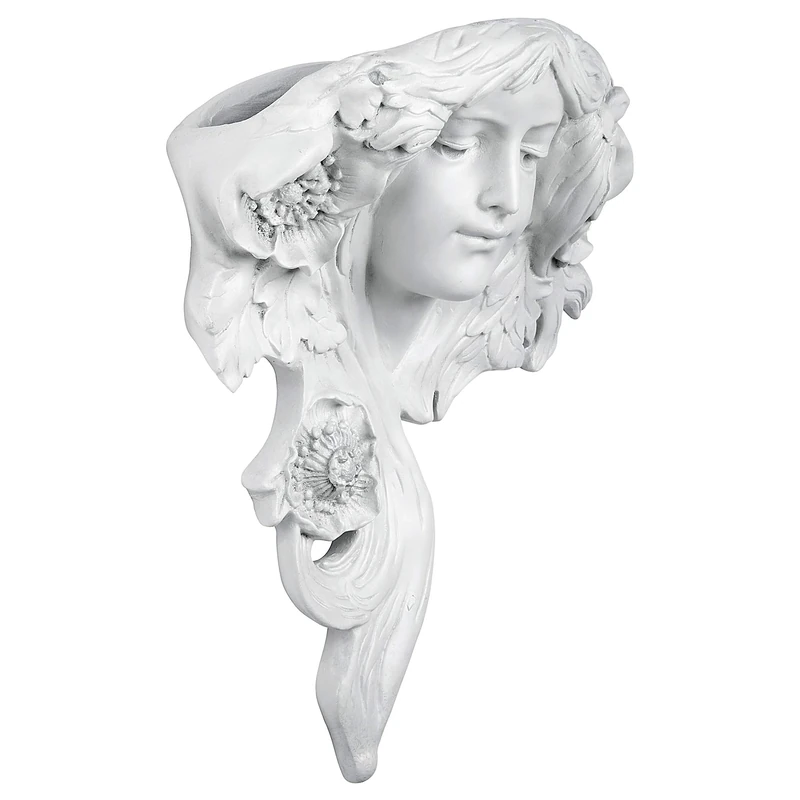 Design Toscano Le Etoile French Greenman Wall Sculpture Planter Pocket, 38 cm, Polyresin, Antique Stone