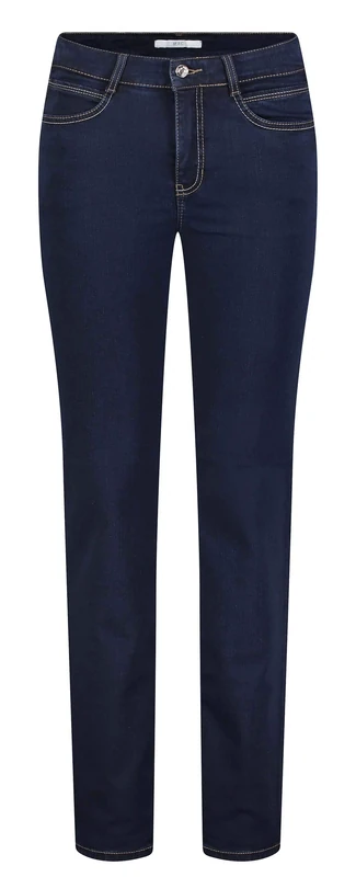 MAC Women's Angela Straight Jeans, Blue (Dark Rinsewash D801), W42/ L30 (Manufacturer size: 42/30)