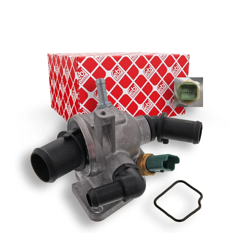 febi bilstein 36284 Thermostat Housing with temperature switch and seal, pack of one