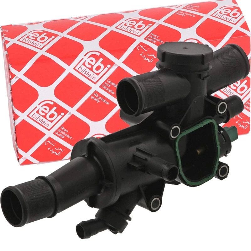 febi bilstein 36180 Thermostat with housing, seal and temperature switch, pack of one