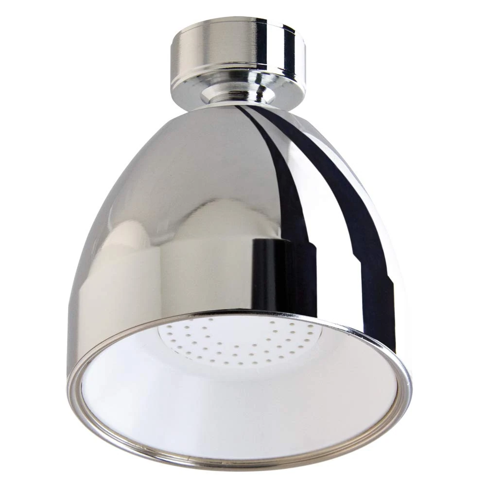 Siroflex 2765/2S Fixed Shower Head Made in Italy | Chrome Brass Shower Head with Swivel | Chrome Shower Head White | Anti-Limescale Shower Head | with Water Saving Flow Reducer