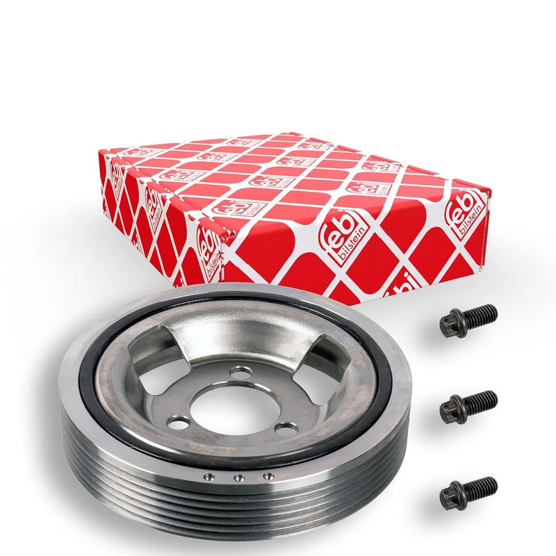 febi bilstein 33617 Pulley decoupled, for crankshaft with screws, pack of one