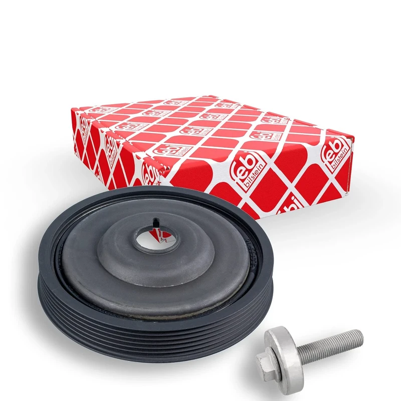 febi bilstein 36155 Pulley decoupled, for crankshaft with screw, pack of one