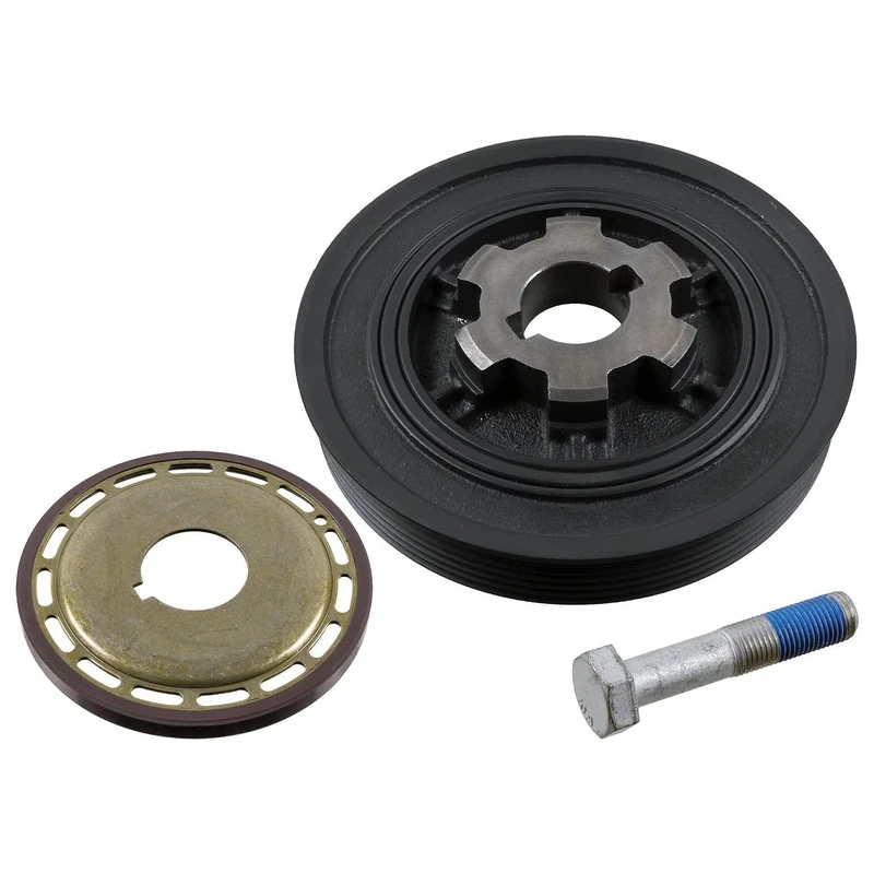 febi bilstein 36433 Pulley decoupled, for crankshaft with sensor ring and screw, pack of one