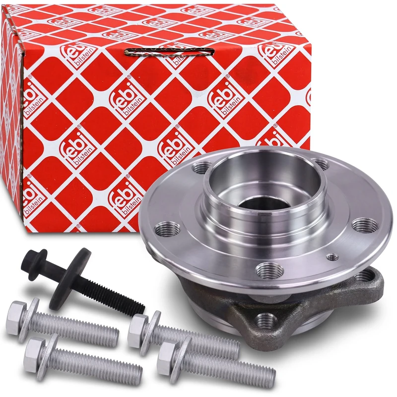 febi bilstein 22649 Wheel Bearing Kit with wheel hub, drive shaft screw and fastening screws, pack of one