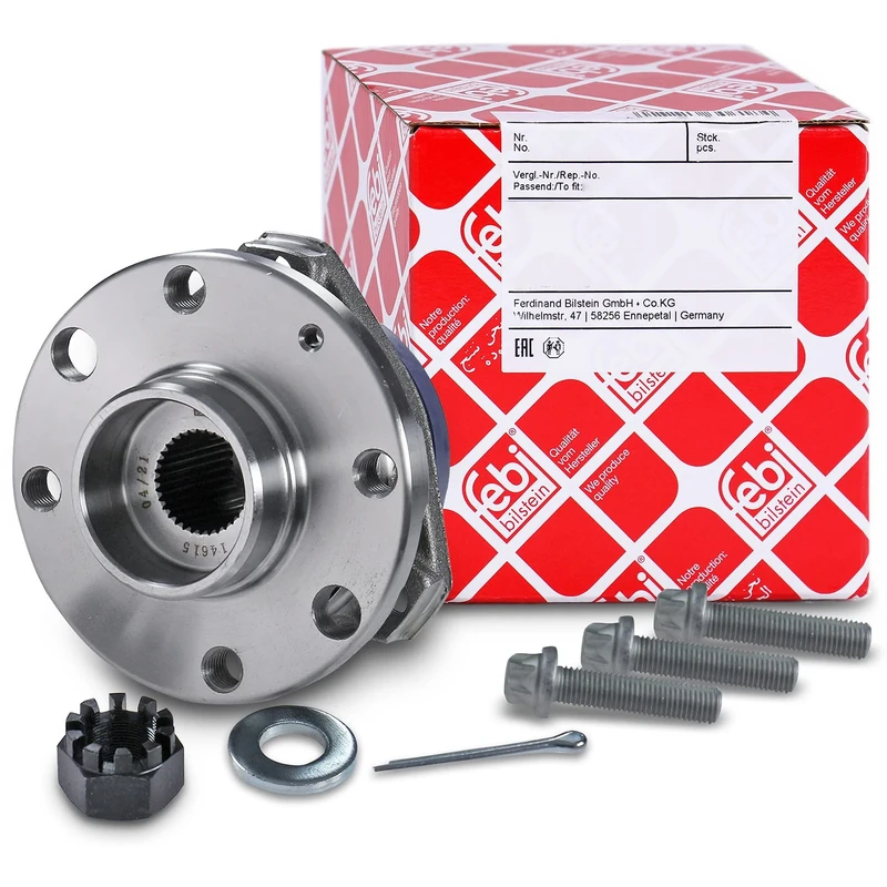 febi bilstein 14615 Wheel Bearing Kit with wheel hub and additional parts, pack of one