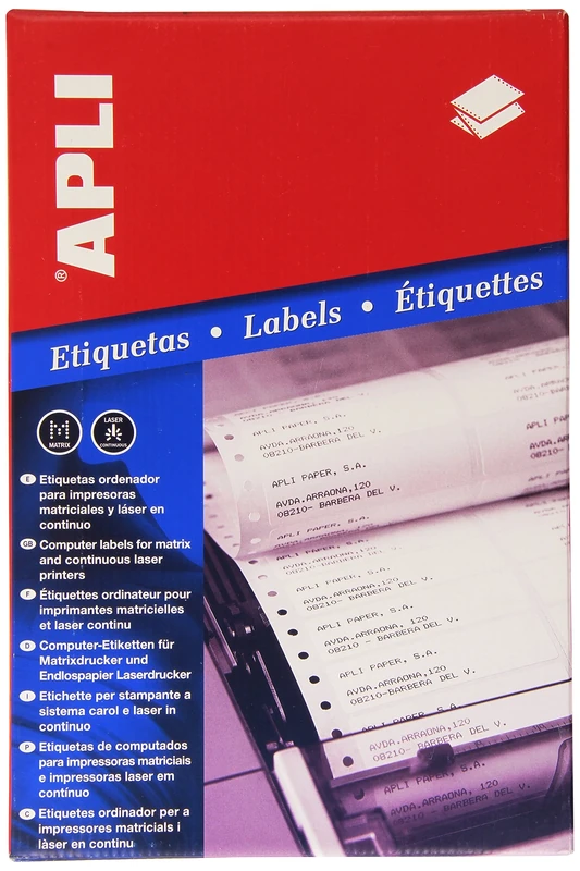 APLI 3-Labels Continuous 88.9 x 23.3 mm - 1 500 Sheets