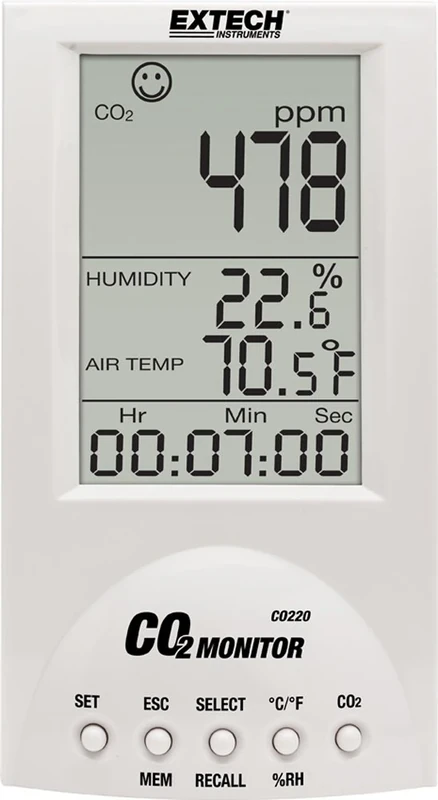 Extech EXTCO220 Air Quality Monitor Desktop Indoor