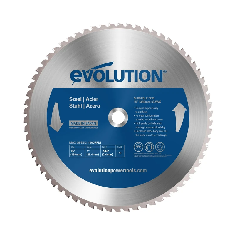 Evolution Power Tools 15BLADEST Steel Cutting Saw Blade, 15-Inch x 70-Tooth