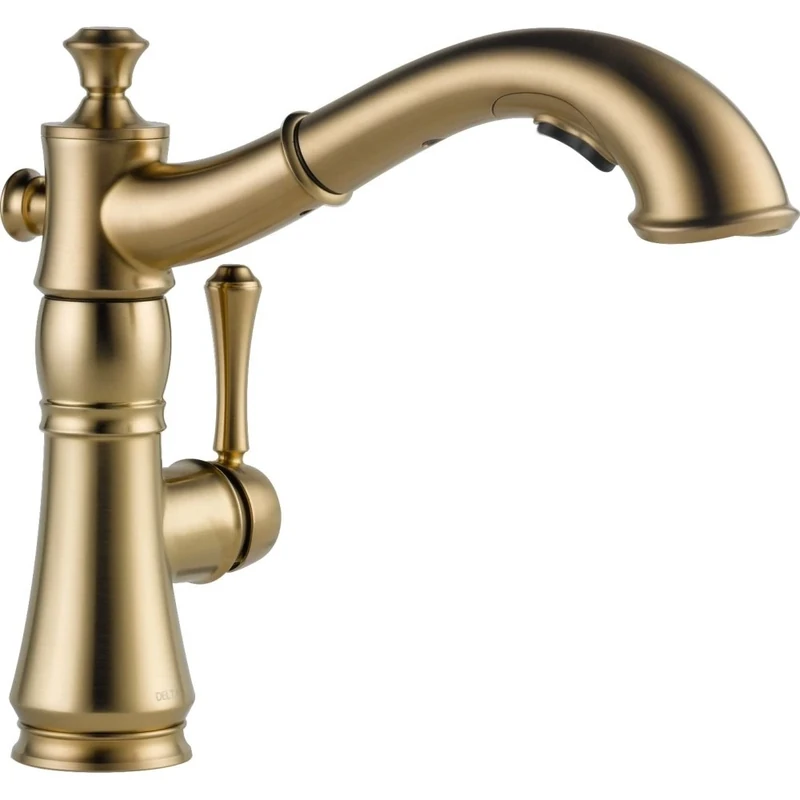Delta Faucet Cassidy Single-Handle Kitchen Sink Faucet with Pull Out Sprayer and Magnetic Docking Spray Head, Champagne Bronze 4197-CZ-DST