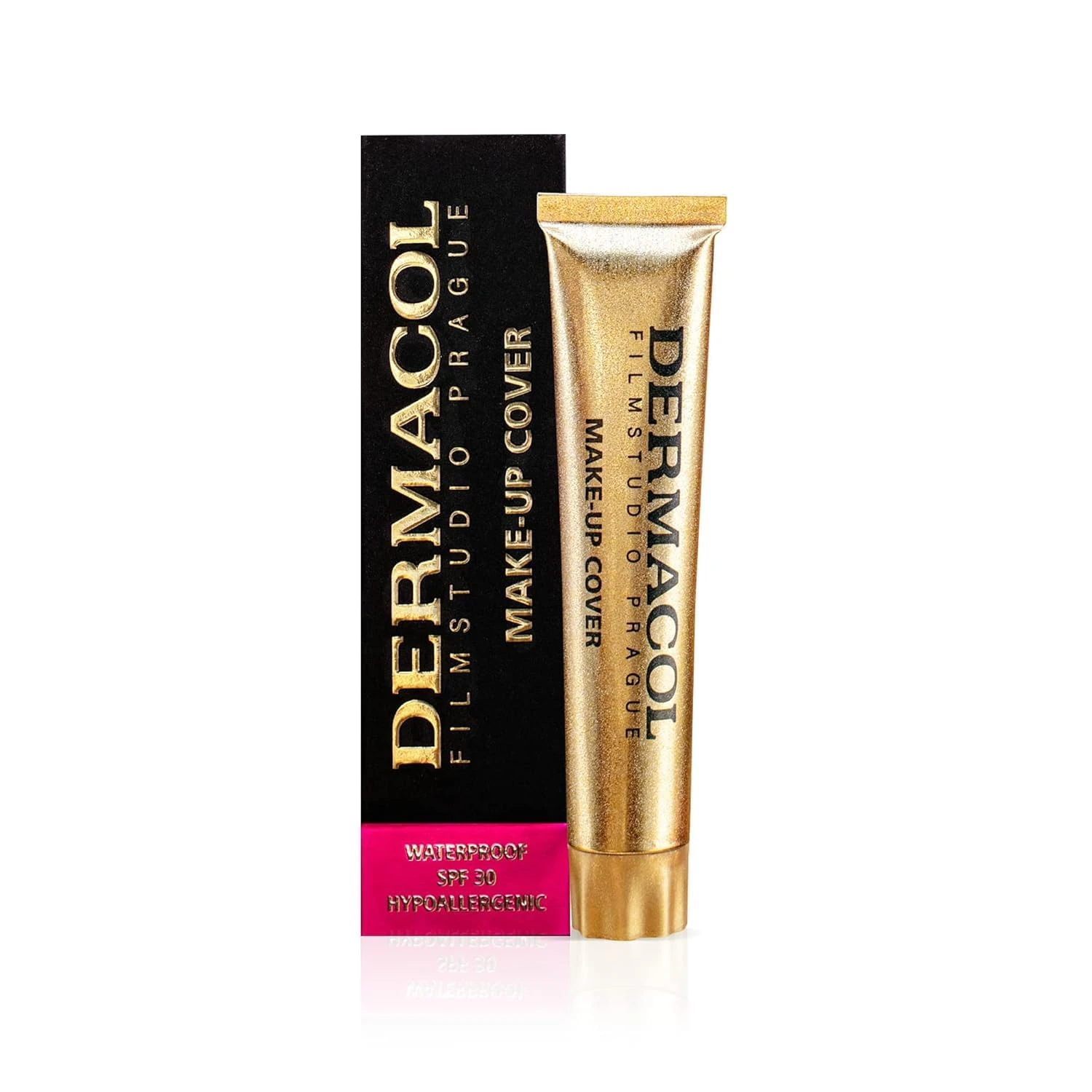 Dermacol Full Coverage Foundation | Long Lasting Waterproof Makeup Cover Cream SPF30 | Hypoallergenic & Light Weight Liquid | Tattoo, Acne, Spots, Scars, Under-eye Cover-up | Light Rosy Beige 212, 30g