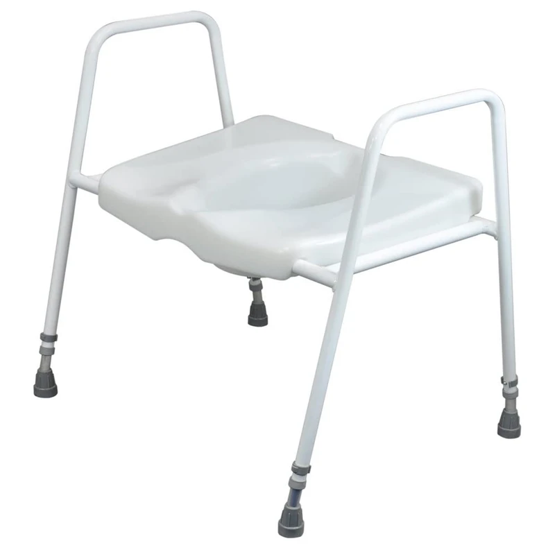 Aidapt Height and Width Adjustable Bariatric Free Standing Raised Over Toilet Seat with Arm Supports, Wipe Clean and Slip Resistant Feet Already Assembled Aid