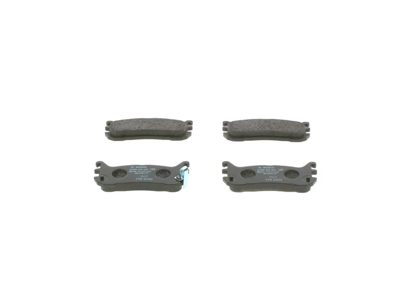 Bosch BP1403 - Brake Pads Car Rear Axle - Bosch Quality - Reduced Noise and Dust - ECE-R90 Certified - Copper-Free - 1 Set of 4 Pads