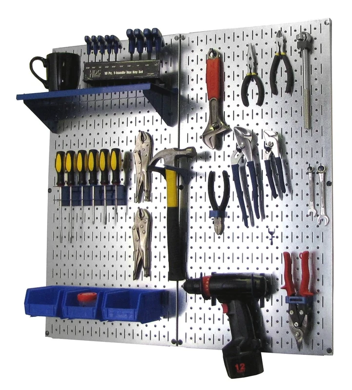 Wall Control 30-WGL-200 GVBU Galvanized Steel Pegboard Tool Organizer, Blue