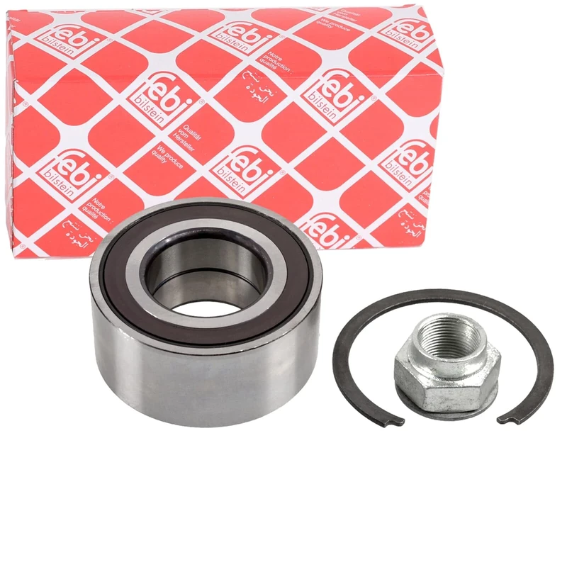 febi bilstein 36824 Wheel Bearing Kit with axle nut and circlip, pack of one