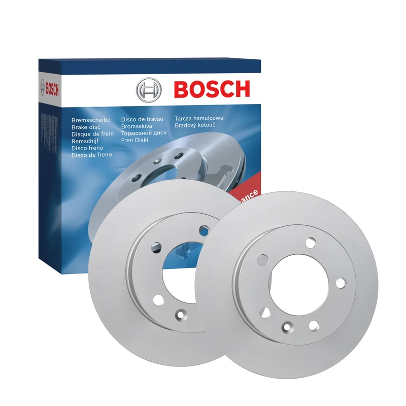 Bosch BD1549 Brake Disc Set - 304.9 mm Solid High-Carbon Discs - Rear Axle - ECE-R90 Certified - Great Cooling and Advanced Corrosion Protection - 1 Set of 2 Discs