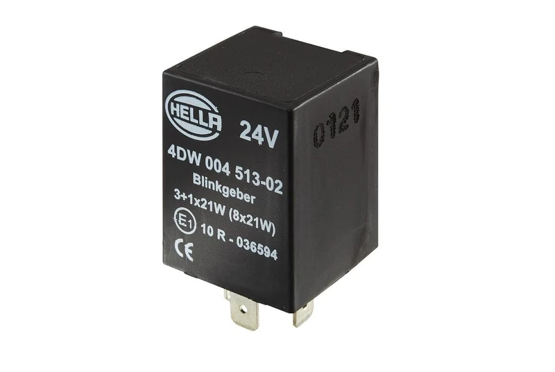 HELLA 4DW 004 513-021 Flasher Unit - 24V - 4-pin connector - Plugged - Electronic - Image 1
