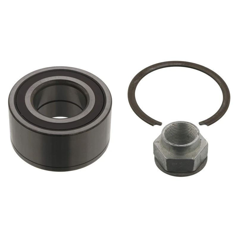 febi bilstein 36967 Wheel Bearing Kit with ABS sensor ring, axle nut and locking ring, pack of one