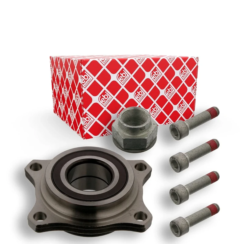 febi bilstein 36968 Wheel Bearing Kit with axle nut and fastening screws, pack of one