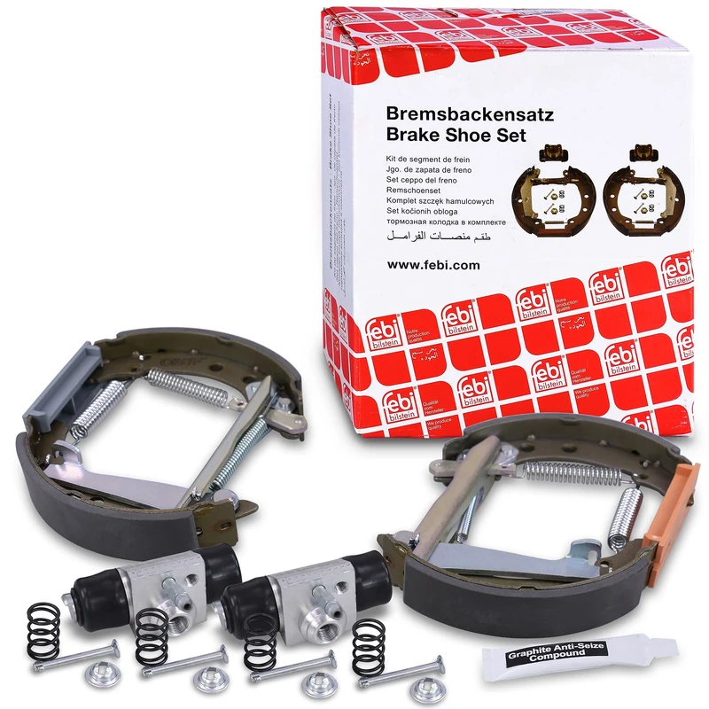 febi bilstein 37545 Brake Shoe Set with additional parts, pack of two