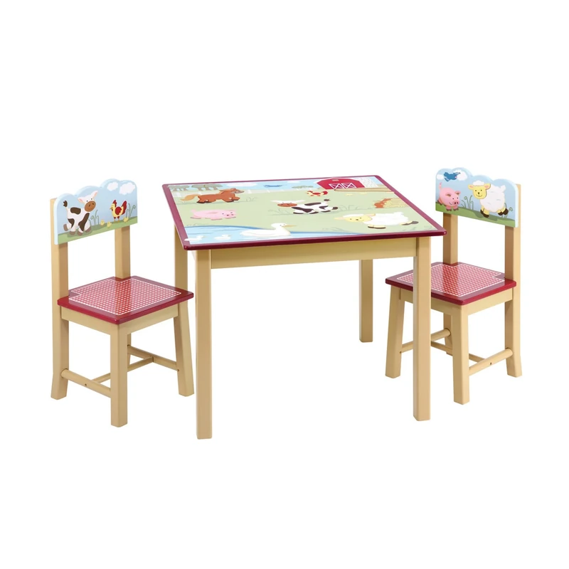 Guidecraft Farm Friends Table and Chairs Set - Image 1